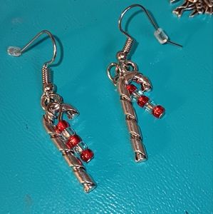 Handcrafted Candy cane Earrings